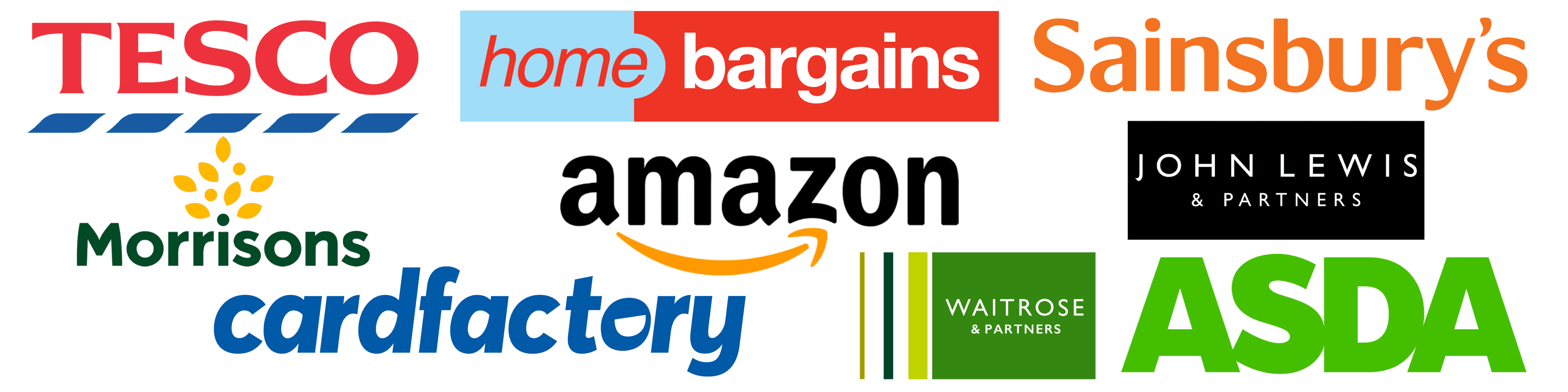 Collage of store logos